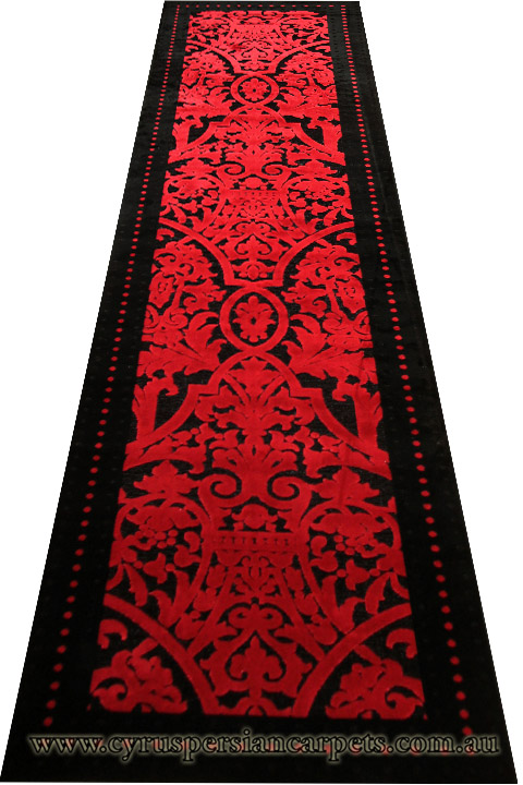 Romeo Hallway Runner Rug 9707A Black - Click Image to Close