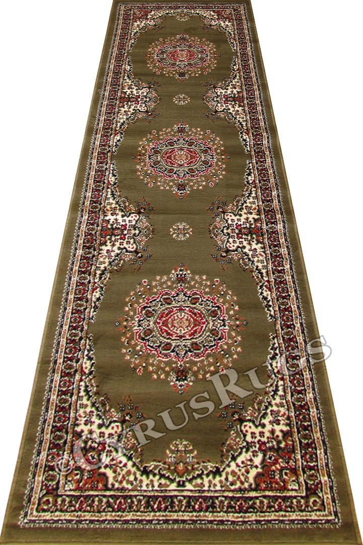 Bello Traditional Hallway Runner Rugs 99 N. Green - Click Image to Close