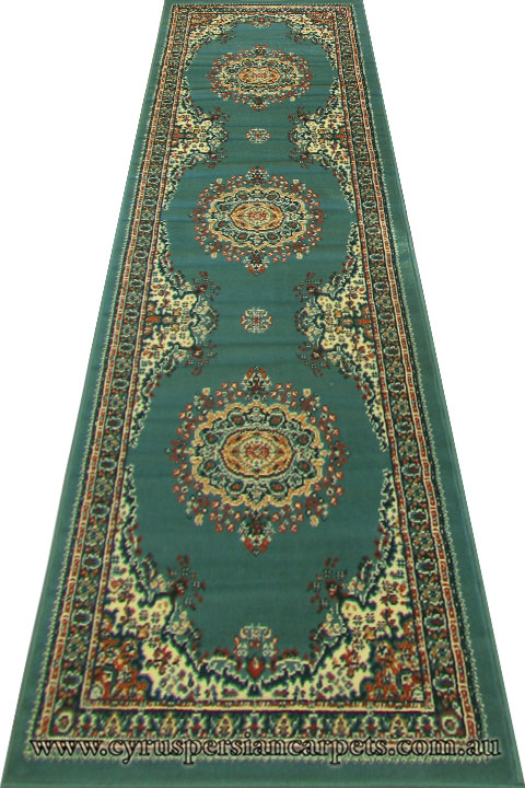Bello Traditional Hallway Runner Rugs 99 Blue - Click Image to Close