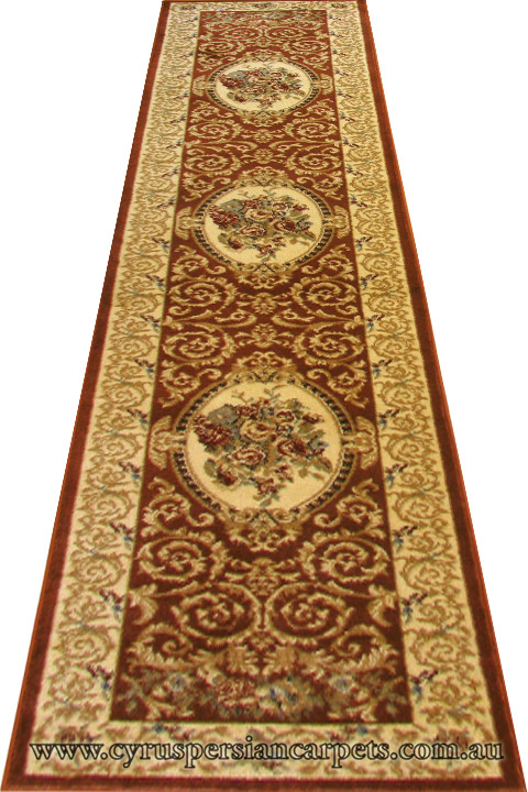 Rovigo Hallway Runner Rug 3528A Rose Rose - Click Image to Close