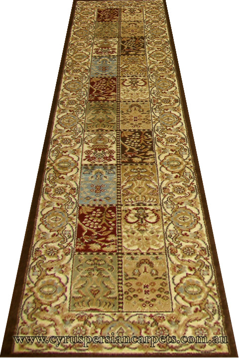 Rovigo Hallway Runner Rug 3810D Brown Brown - Click Image to Close