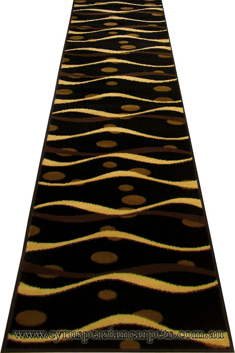 Sahra Hallway Runner Rug 2163-B44 Black - Click Image to Close