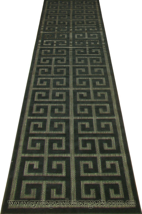 Marco Flatweave Hallway Runner Rug 3286F-Black-Charcoal-LG - Click Image to Close