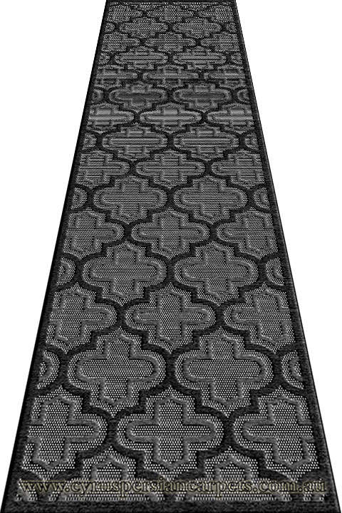 Marco Flatweave Hallway Runner Rug 3284F Black Charcoal LG - Click Image to Close