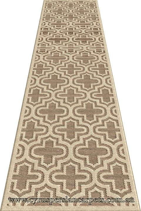 Marco Flatweave Hallway Runner Rug 3284F Tan Cotton LG - Click Image to Close