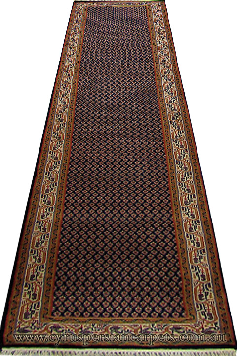 Bijar Hand Knotted Wool Hallway Runner Rug - Click Image to Close