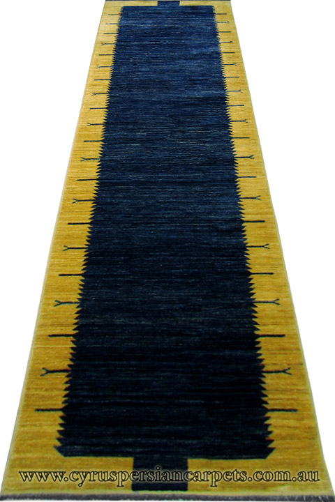 Gabbeh Tolidi Hand Knotted Wool Hallway Runner Rug - Click Image to Close