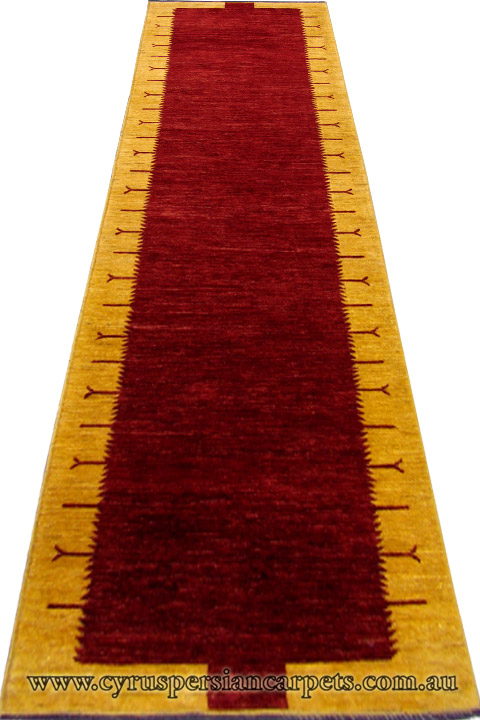 Gabbeh Tolidi Hand Knotted Wool Hallway Runner Rug - Click Image to Close