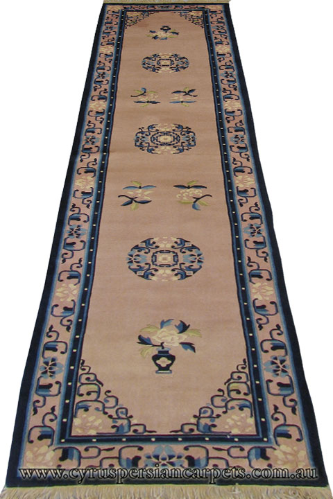 Pekino Hand Knotted Wool Hallway Runner Rug - Click Image to Close