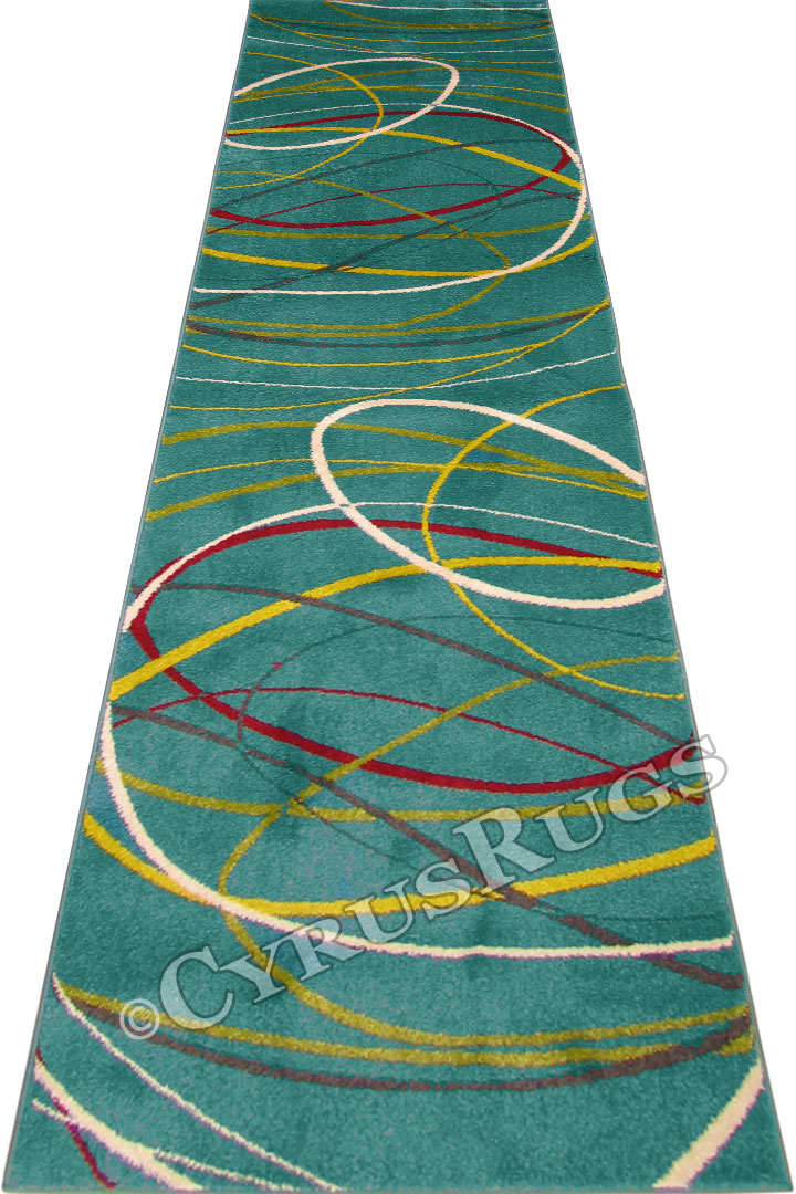 Boston Modern Hallway Runner Rugs A141A Blue Blue - Click Image to Close