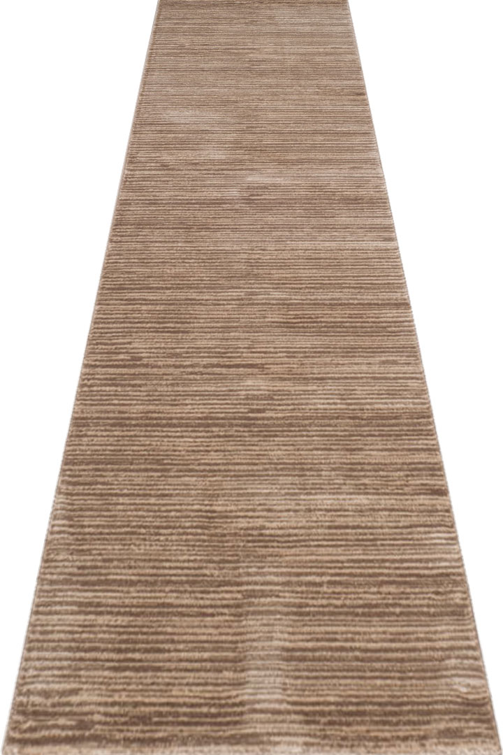 Domenico Modern Hallway Runner Rugs B066A L.Brown L.Brown - Click Image to Close