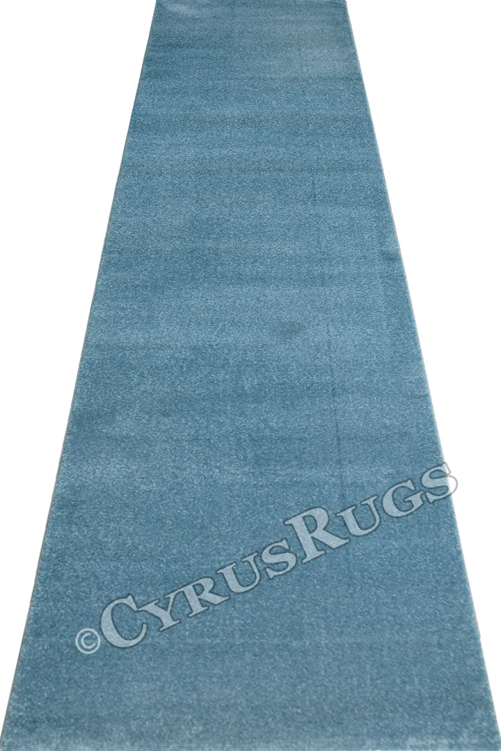 Lush Modern Plain Hallway Runners 14344 Teal - Click Image to Close