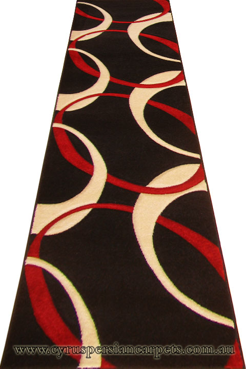 Nevada Hallway Runner Rug 8921A Black Red - Click Image to Close