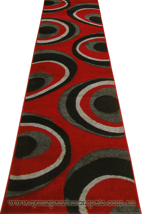 Nevada Hallway Runner Rug 8923A Red Black - Click Image to Close