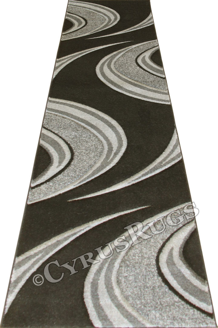 Nevada Hallway Runner Rugs 2254 Black Black - Click Image to Close