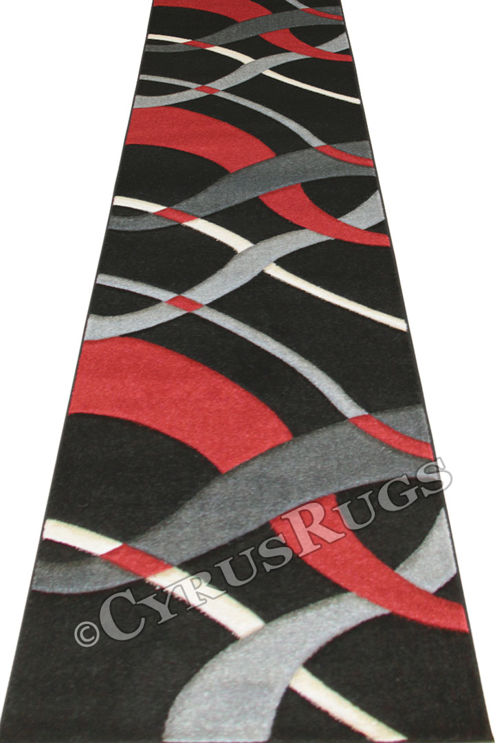 Nevada Hallway Runner Rugs 7790 Black Black - Click Image to Close