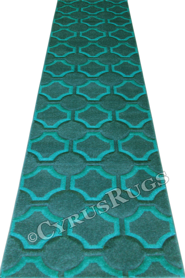 Nevada Hallway Runner Rugs 9162 D. Turkuaz L.Turkuaz - Click Image to Close