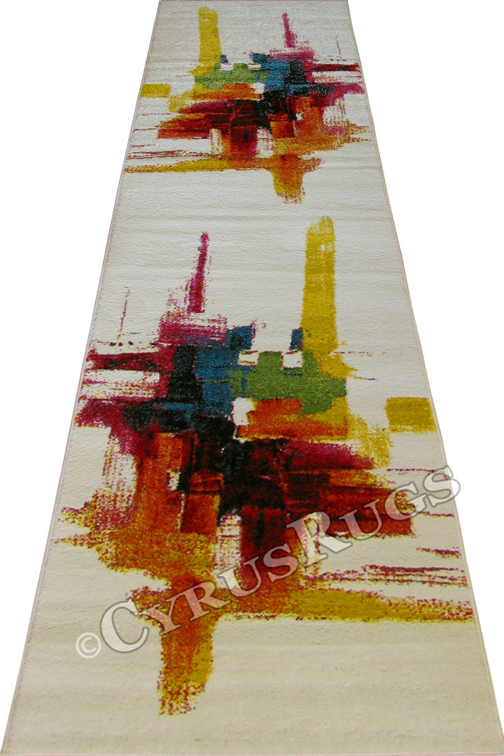Splendido Modern Abstract Hallway Runner Rugs 5494A-Cream - Click Image to Close