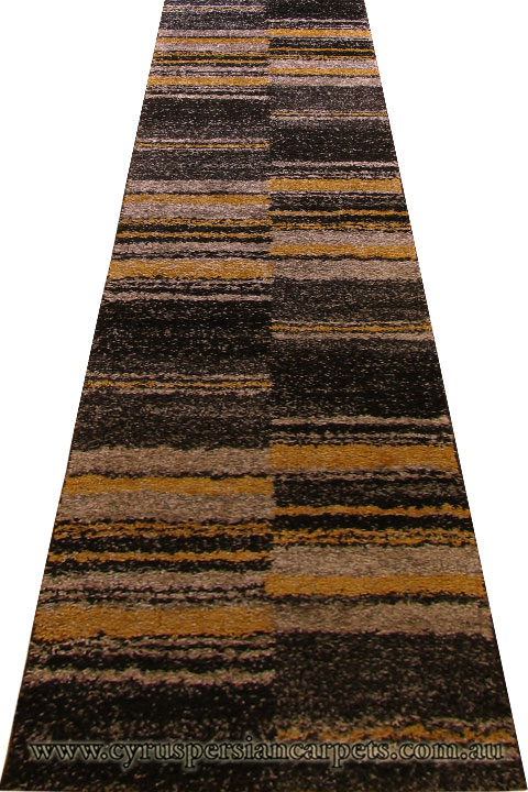 Marrakesh Shaggy Hallway Runner Rug 2509A Grey Black - Click Image to Close