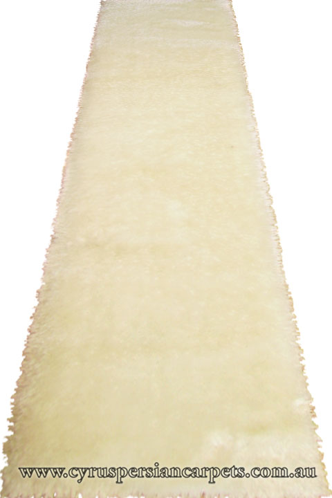 Plush Shaggy Hallway Runner Rug 3DK33 P. White P. White - Click Image to Close
