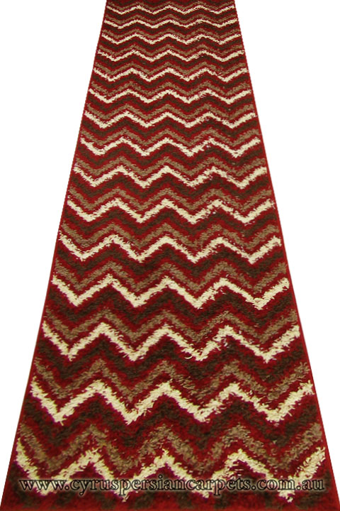 Stella Chevron Shaggy Hallway Runner Rug 1128A-BRD-BRD - Click Image to Close