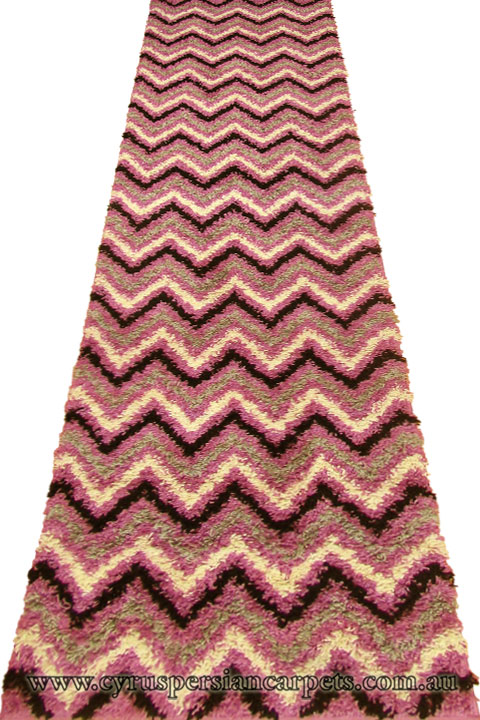 Stella Chevron Shaggy Hallway Runner Rug 1128A-KLI-KLI - Click Image to Close