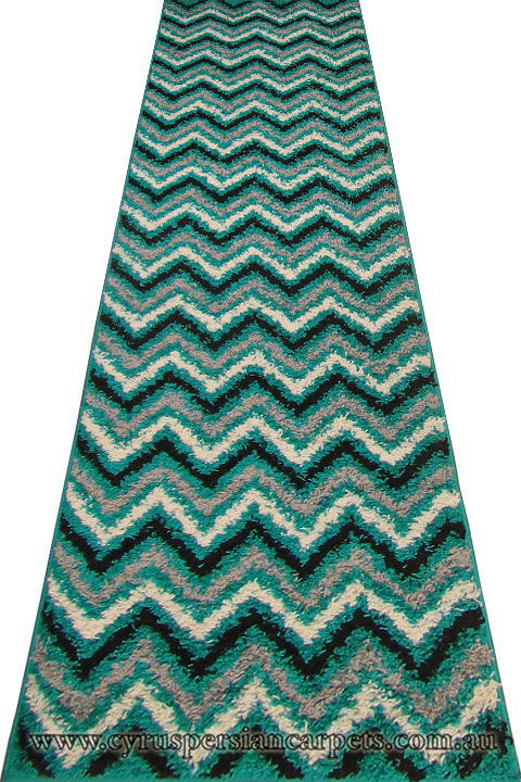 Stella Chevron Shaggy Hallway Runner Rug 1128A-TKZ-TKZ - Click Image to Close