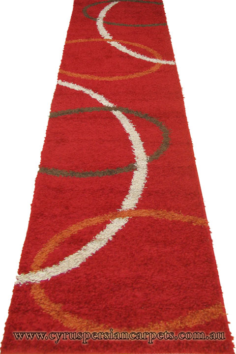 Stella Abstract Shaggy Hallway Runner Rug 1133A-BRD-BRD - Click Image to Close