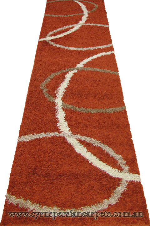 Stella Abstract Shaggy Hallway Runner Rug 1133A-TER-TER - Click Image to Close