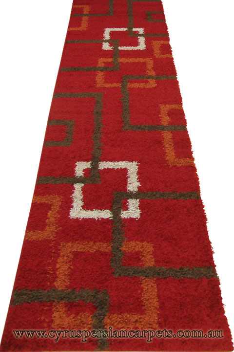 Stella Shaggy Hallway Runner Rug 1134A-BRD-BRD - Click Image to Close