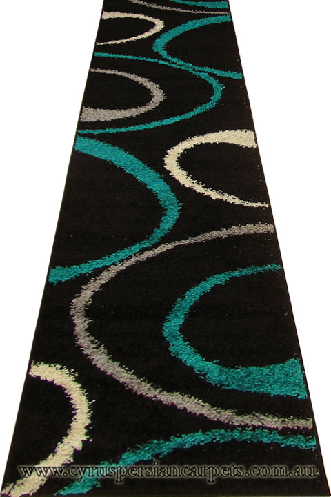 Stella Abstract Shaggy Hallway Runner Rug 1202A-TKZ-SYH - Click Image to Close