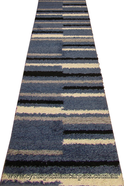 Stella Geometric Shaggy Hallway Runner Rug 174A-PMV-PMV - Click Image to Close
