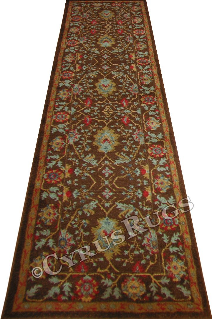 Chicago Traditional Hallway Runner Rug 413A Brown L.Beige - Click Image to Close
