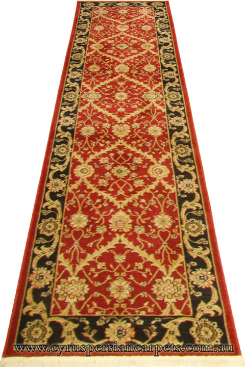 Dallas Hallway Runner Rug 7707G Red Black - Click Image to Close