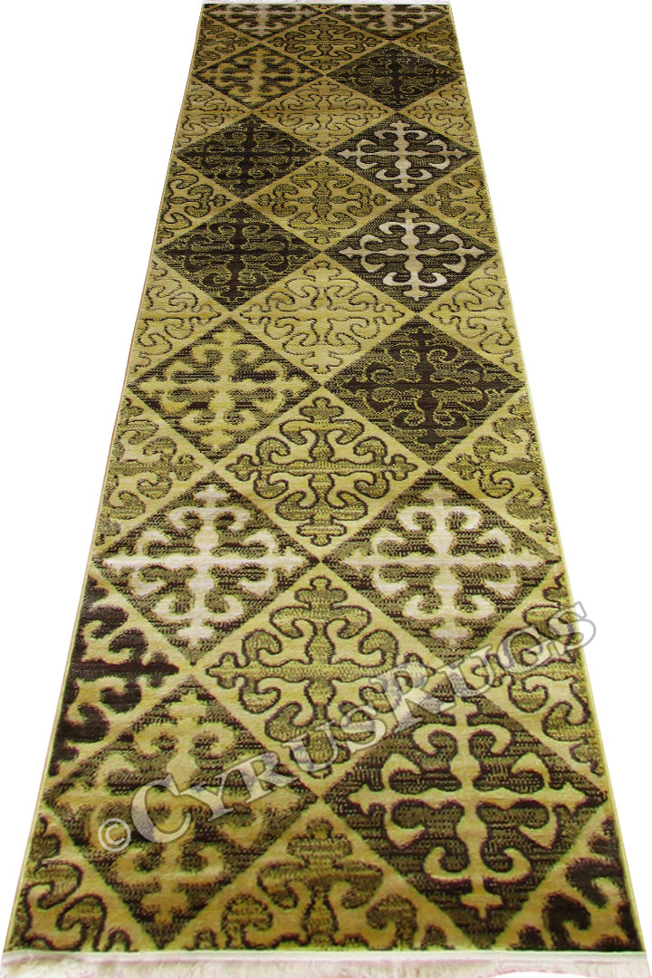 Dallas Hallway Runner Rug 9223B Yellow Brown - Click Image to Close