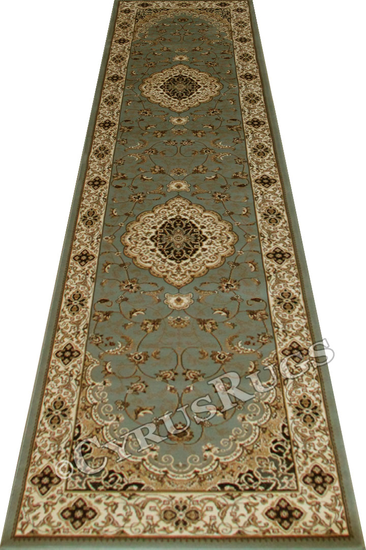 San Diego Traditional Hallway Runner Rugs 2222A Blue Blue - Click Image to Close