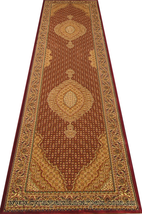 Hereke Hallway Runner Rug Mahi Red - Click Image to Close