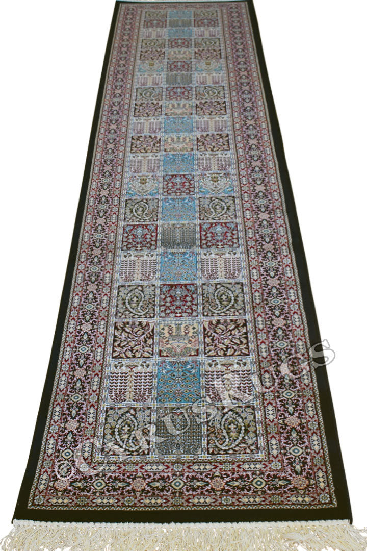 Melbourne Traditional Hallway Runner Rugs 87214 D. Blue - Click Image to Close