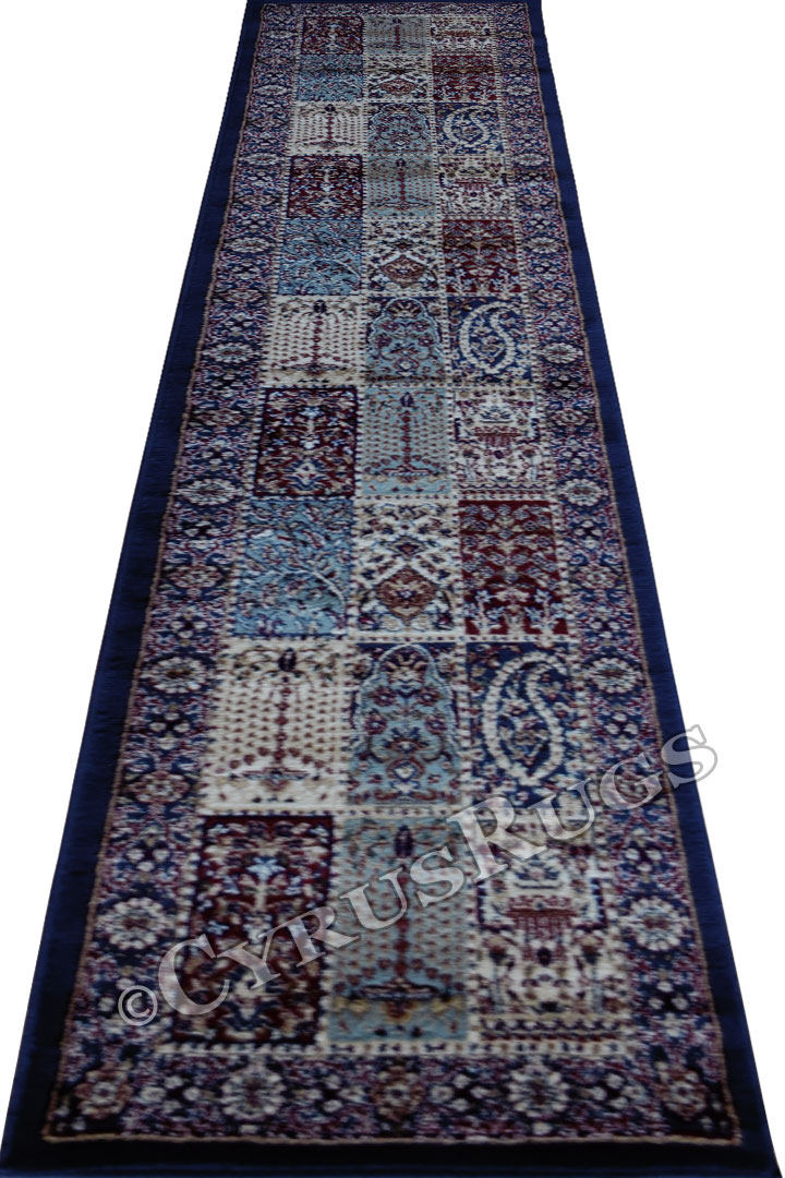 Minnesota Traditional Hallway Runner Rug 2896A Navy Navy - Click Image to Close