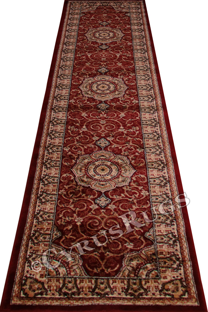 Minnesota Traditional Hallway Runner Rug 3005A Red Cream - Click Image to Close