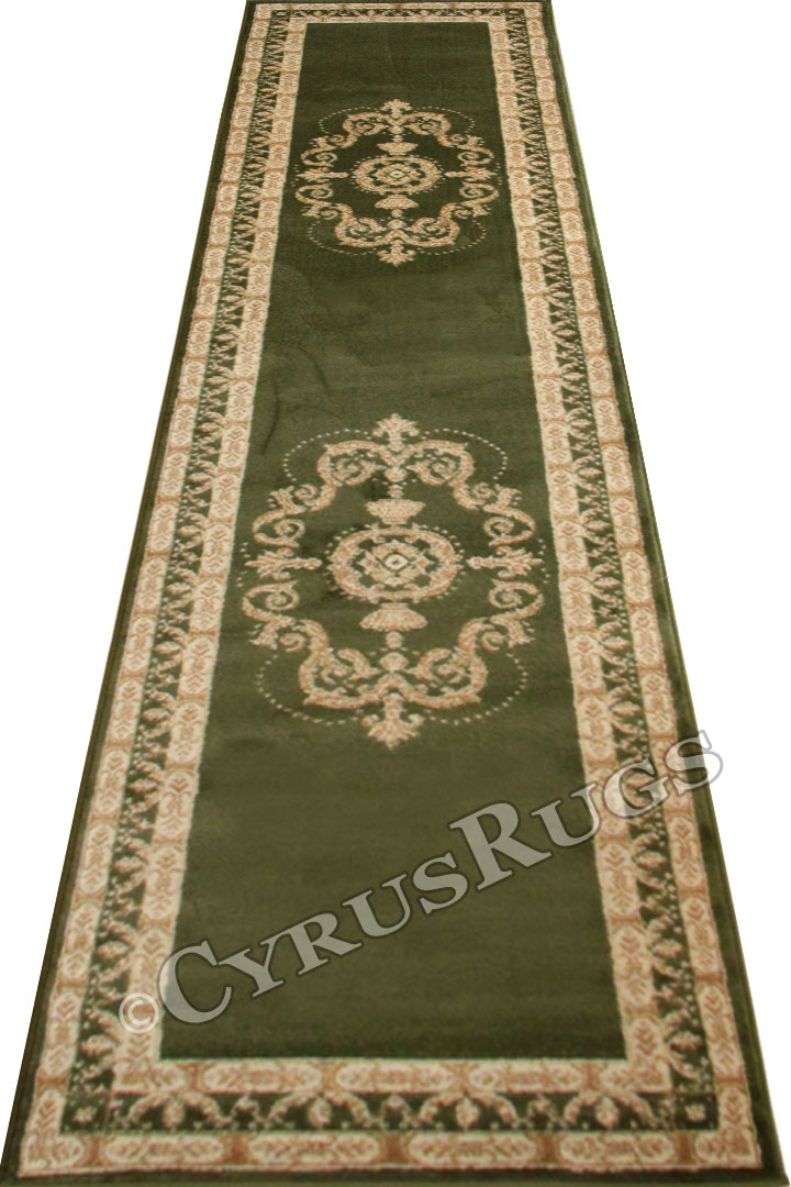 Minnesota Traditional Hallway Runner Rug 3354A Green Green - Click Image to Close
