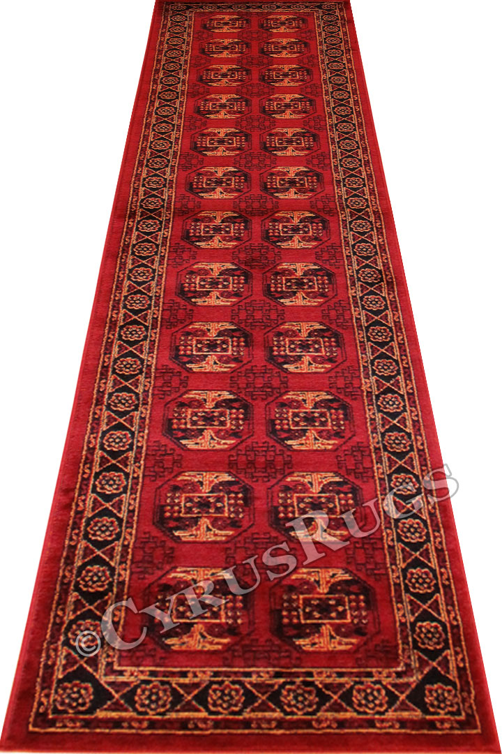 Minnesota Traditional Hallway Runner Rug 3355A Red Black - Click Image to Close