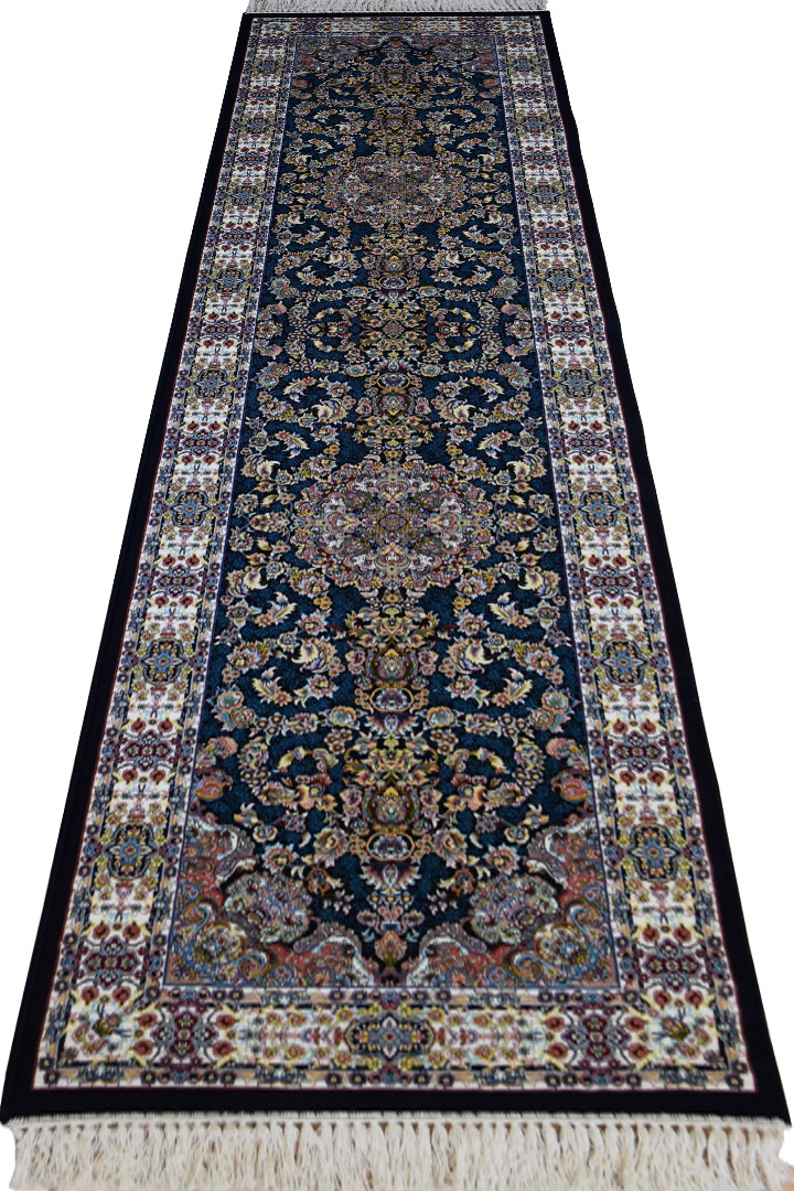 Persico Traditional Hallway Runner Rugs 802001 D. Blue - Click Image to Close