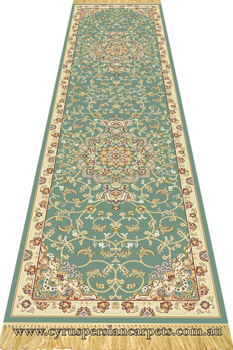 Sydney Hallway Rug 7016A Blue Cream - Click Image to Close