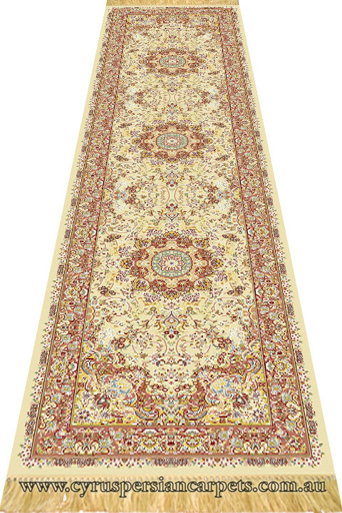 Sydney Hallway Runners 7017A Cream Rose - Click Image to Close