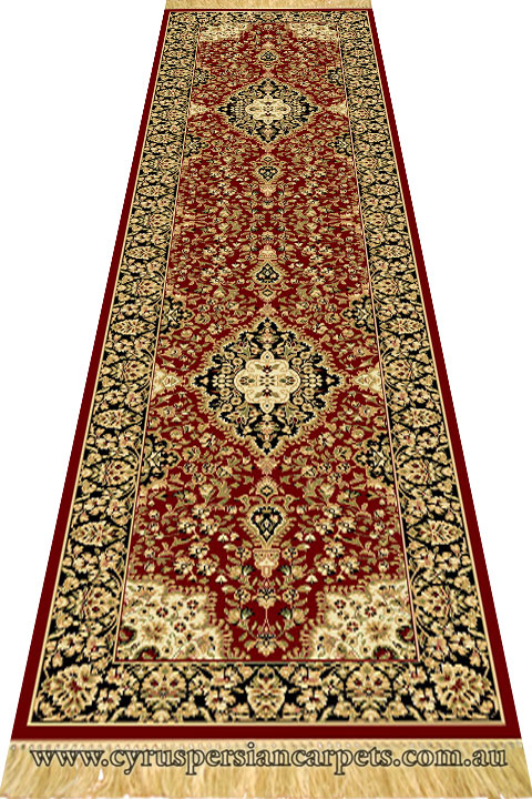 Sydney Hall Runners 7020A Bordeaux Cream - Click Image to Close