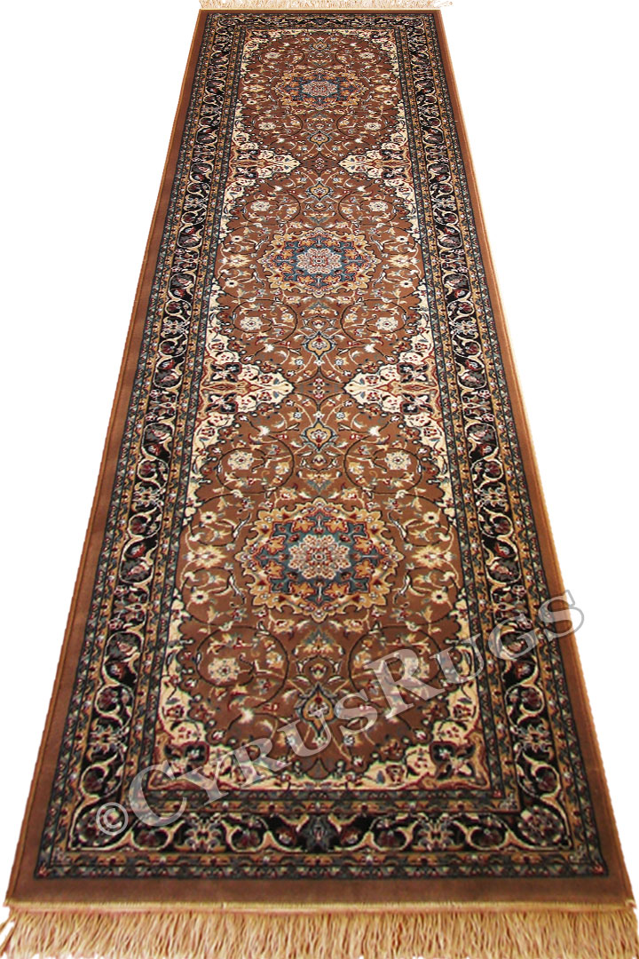 Tehran Traditional Hallway Runner Rug 75338 Walnut - Click Image to Close