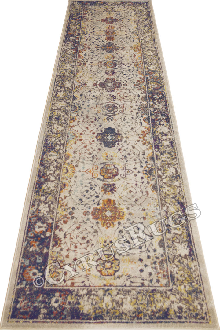 Las Vegas Hallway Runner Rugs 13102 Cotton Silver - Click Image to Close