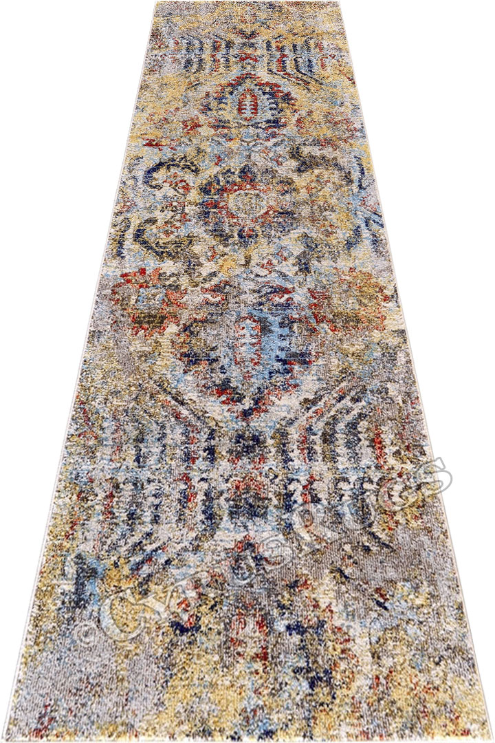 Las Vegas Hallway Runner Rugs 3542F Cotton Ice Flow - Click Image to Close