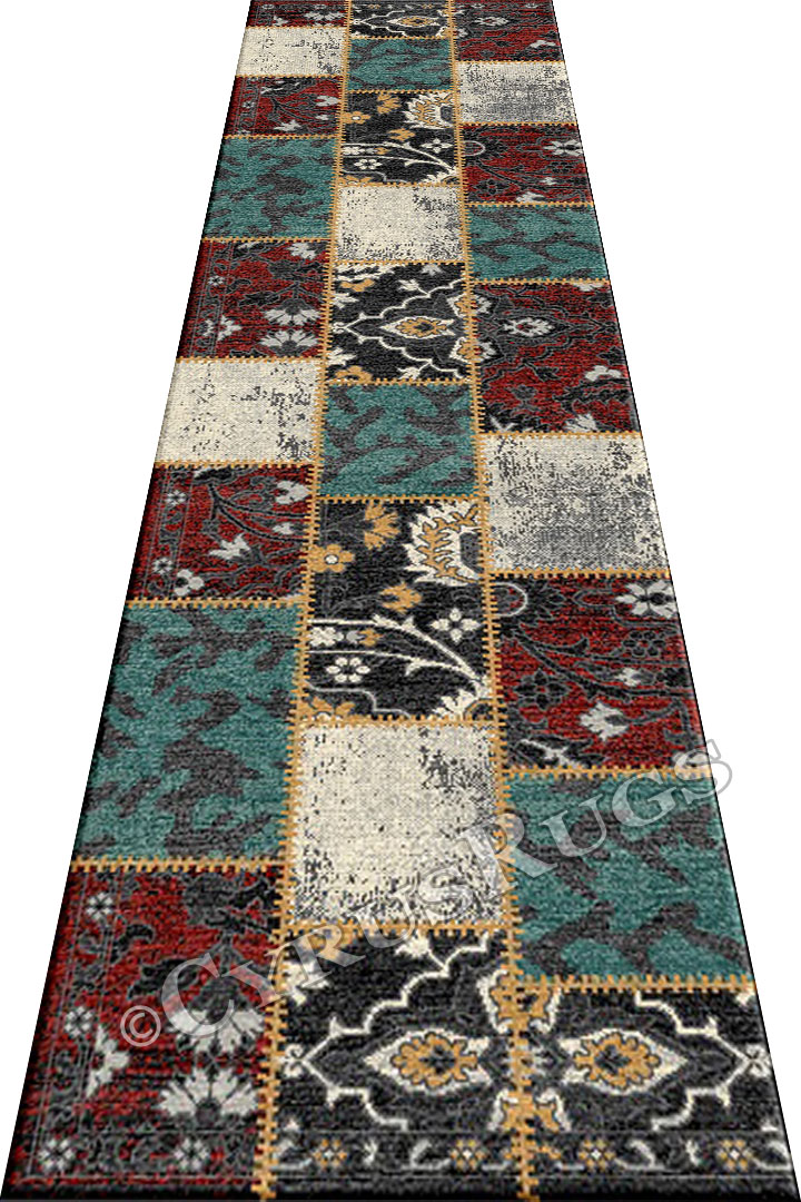 Vintage Hallway Runner Rugs HB150 Multi Multi - Click Image to Close
